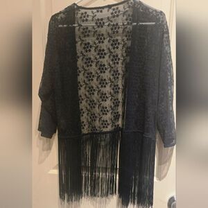 Elegant Navy Lace Fringe Cover